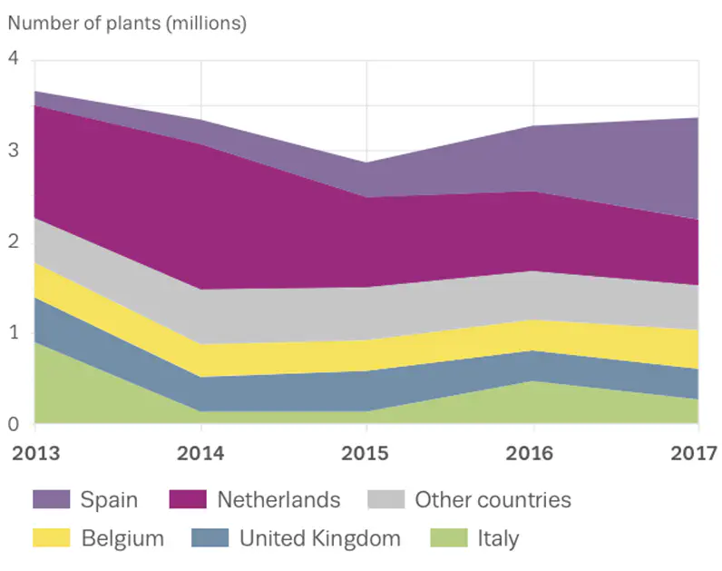 EU seizures of cannabis plants